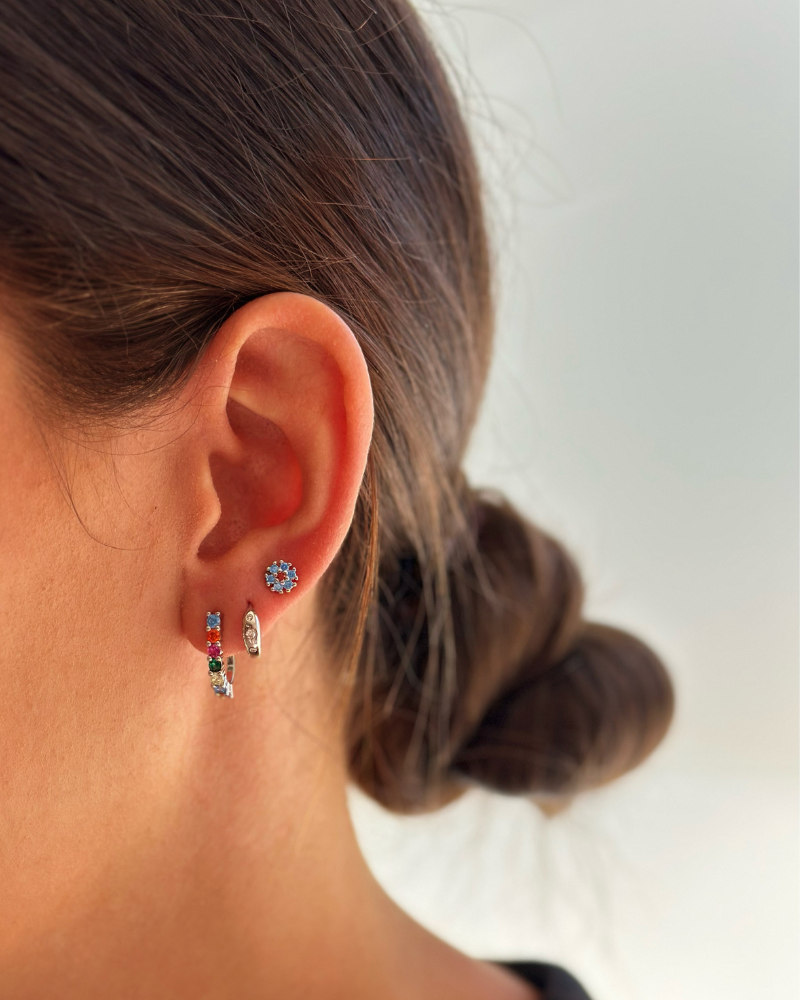 Pendientes gancho iris Silver