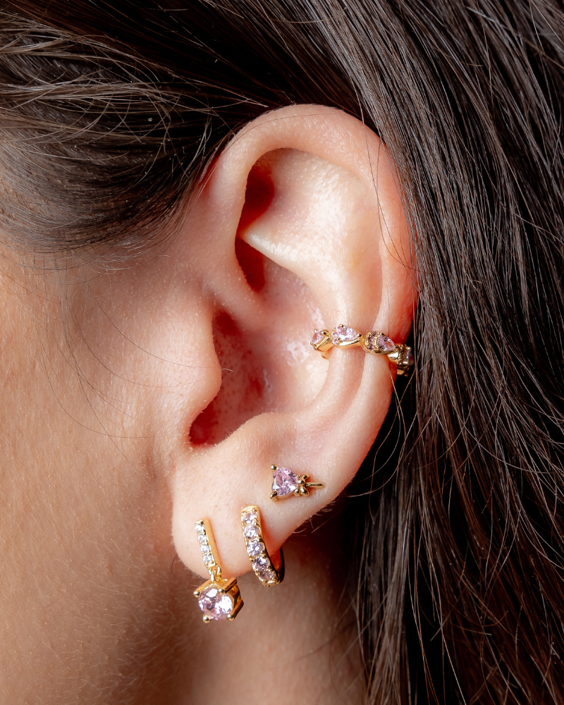 Pendientes princesa rosa