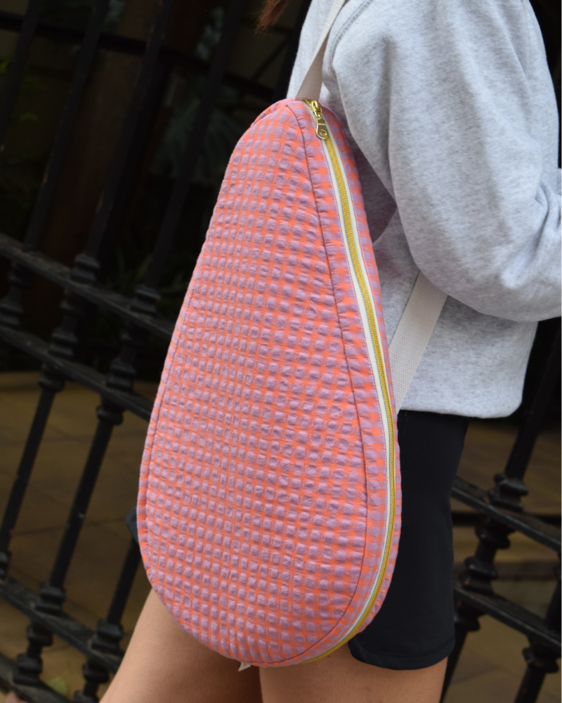 Funda de pala de pádel personalizada Vichy Orange