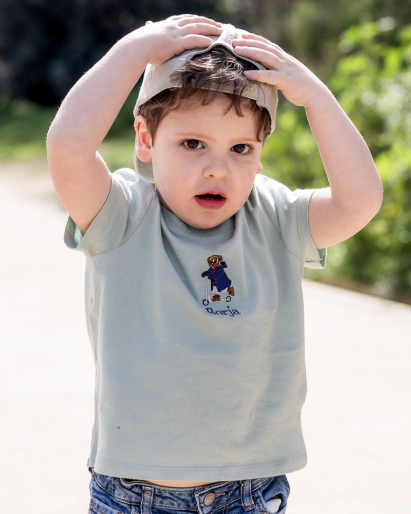 Camiseta personalizada Oso Patinete niño (3M a 14 años)