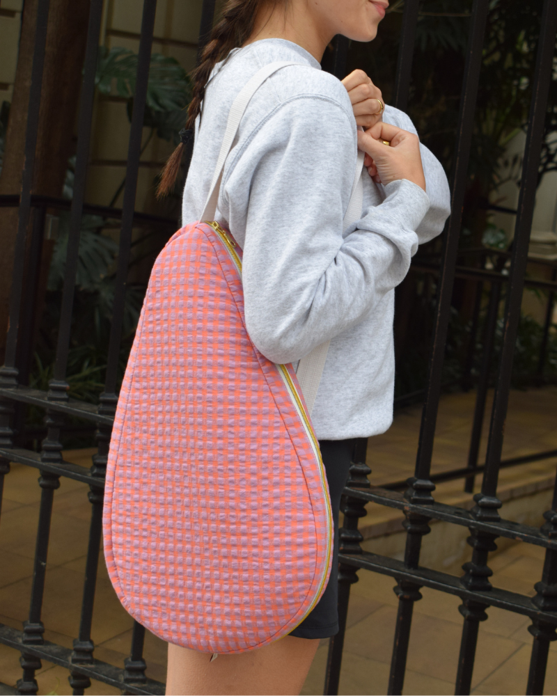 Funda de pala de pádel personalizada Vichy Orange