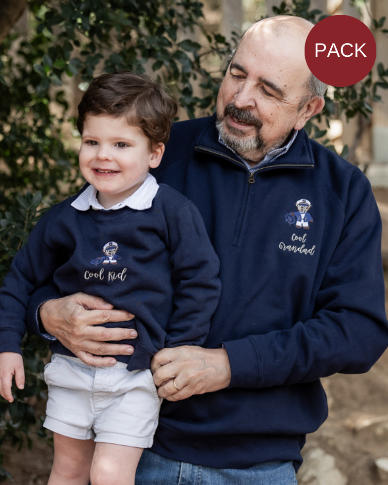 Pack Sudadera Zip personalizada adulto + sudadera cuello redondo niño Oso marinero