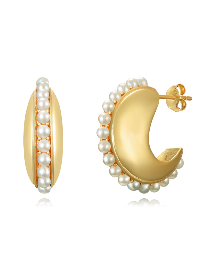 Pendientes Oval perlas