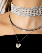 Choker Silver Crochet