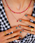 Chocker fuchsia chalcedony inserts
