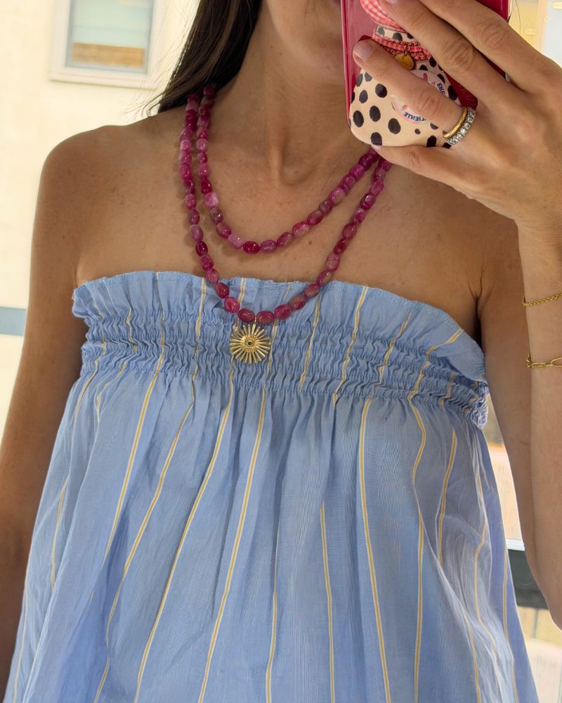 Collar Largo Jade Fucsia