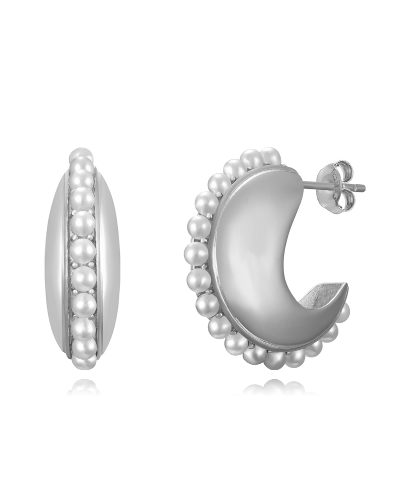 Pendientes Oval perlas Silver