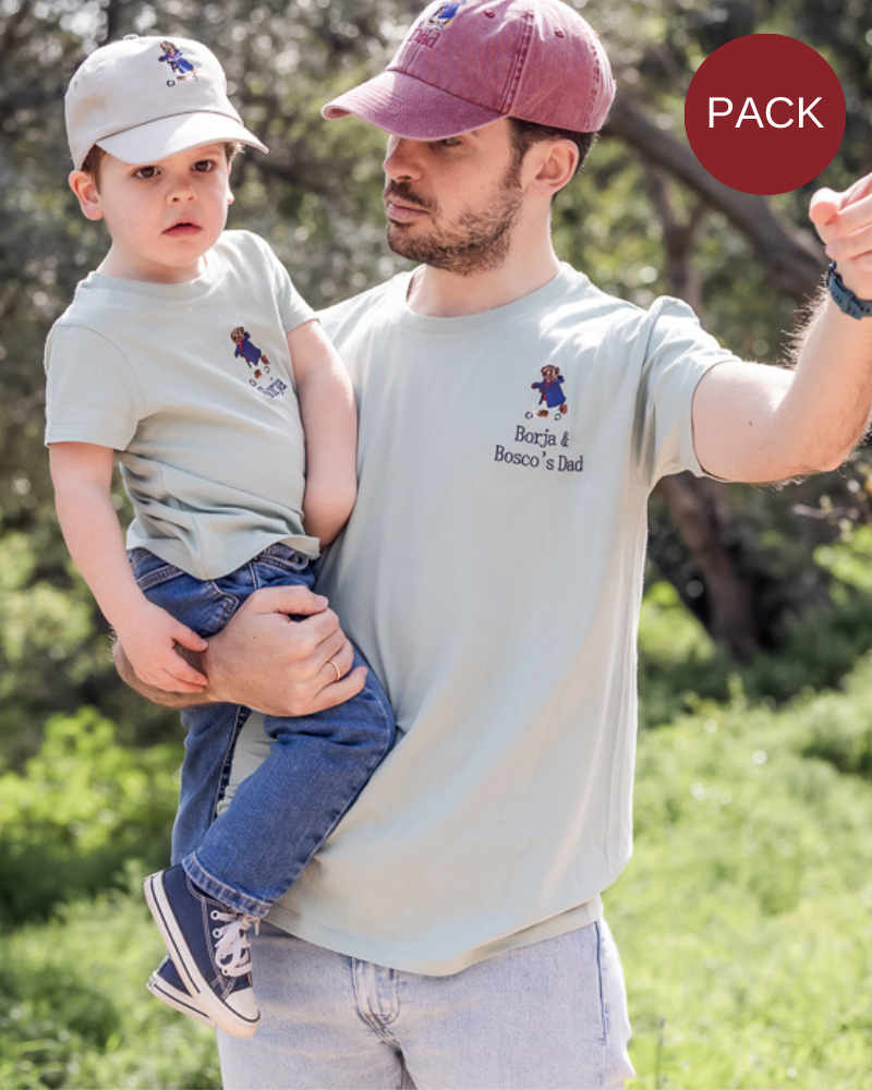 Pack camisetas personalizadas Oso en patinete adulto y niño
