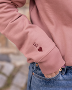 Sudadera Mujer personalizada X Corazón Rosa Empolvado