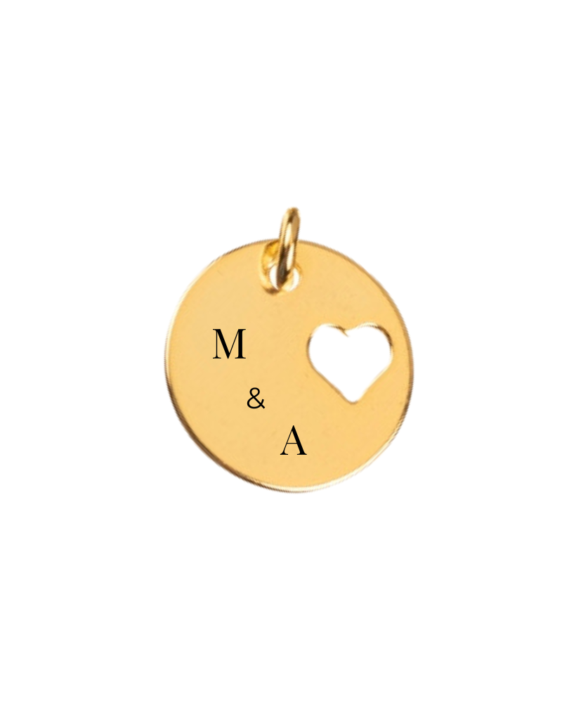 Charm plaquita corazón personalizable