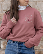 Sudadera Mujer personalizada X Corazón Rosa Empolvado