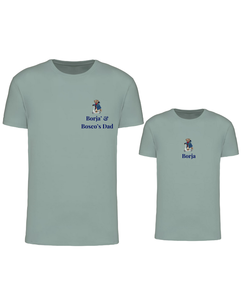 Pack camisetas personalizadas Oso en patinete adulto y niño
