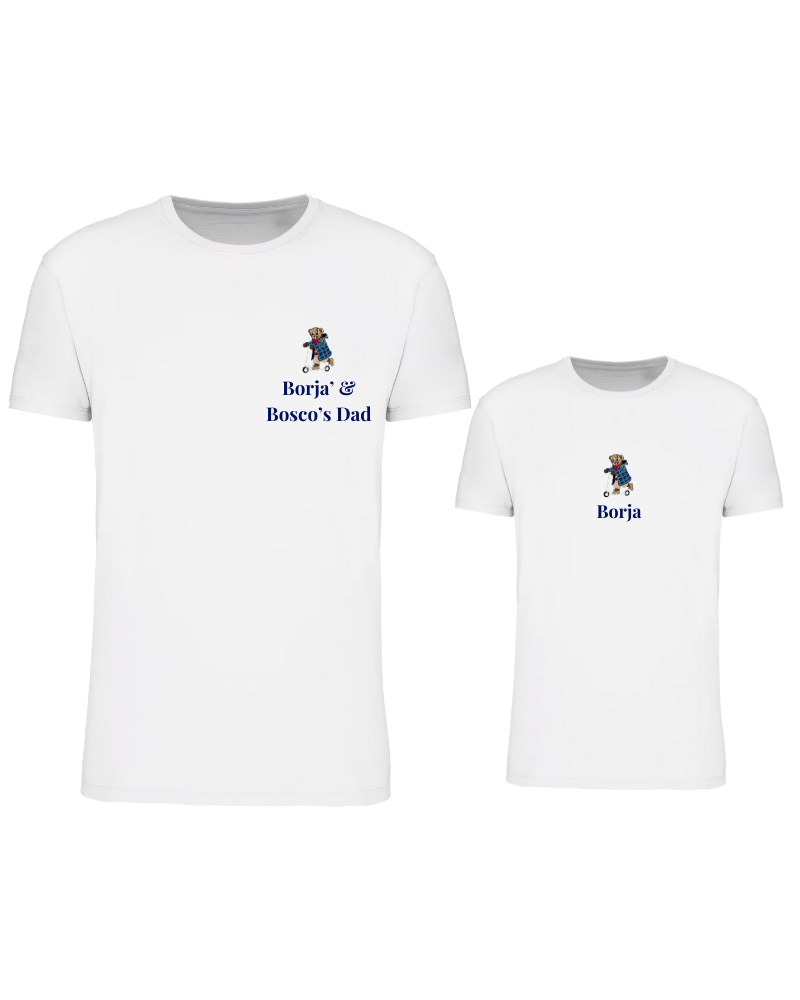 Pack camisetas personalizadas Oso en patinete adulto y niño
