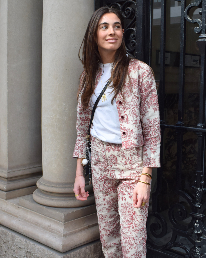 Pantalón Toile de Jouy Granate