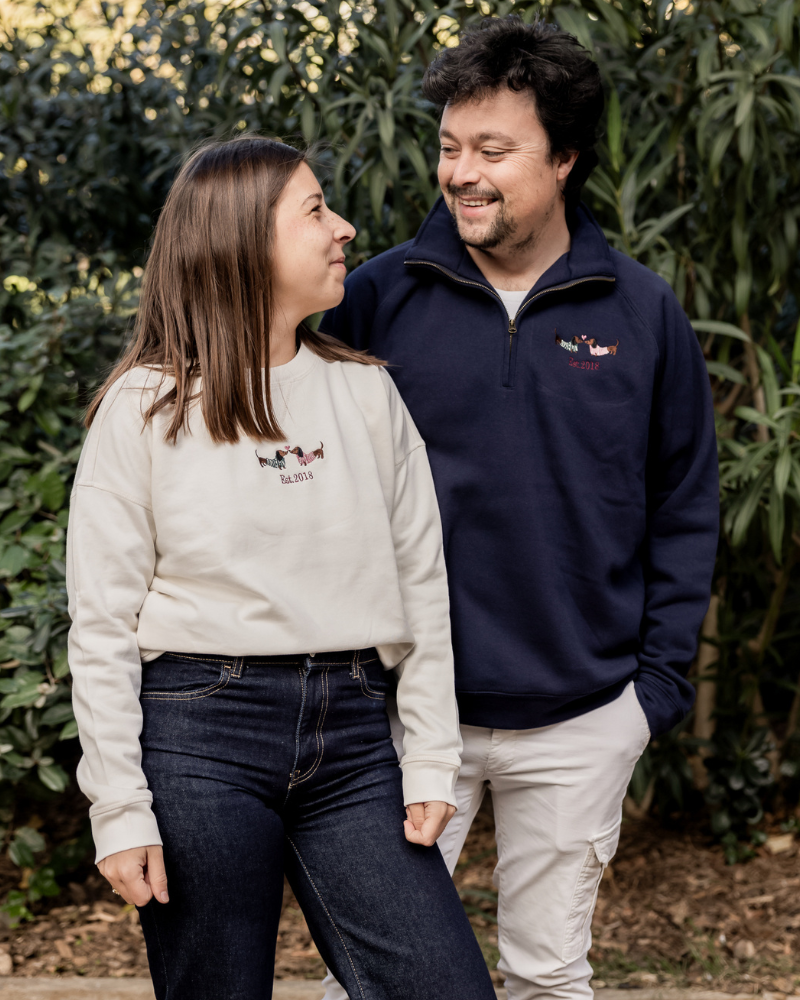 Sudadera personalizada Love Dachshund Cuello Zip