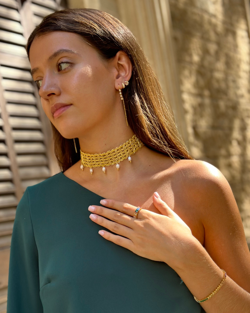 Choker Classic Golden Crochet
