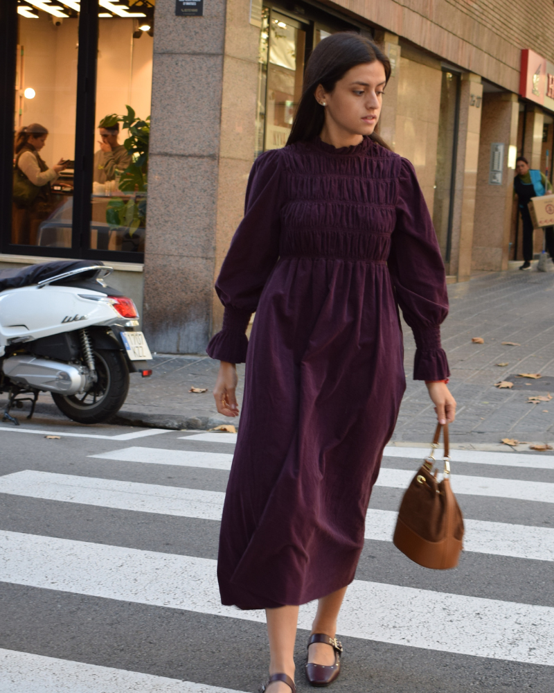 Magdalena Maroon Long dress