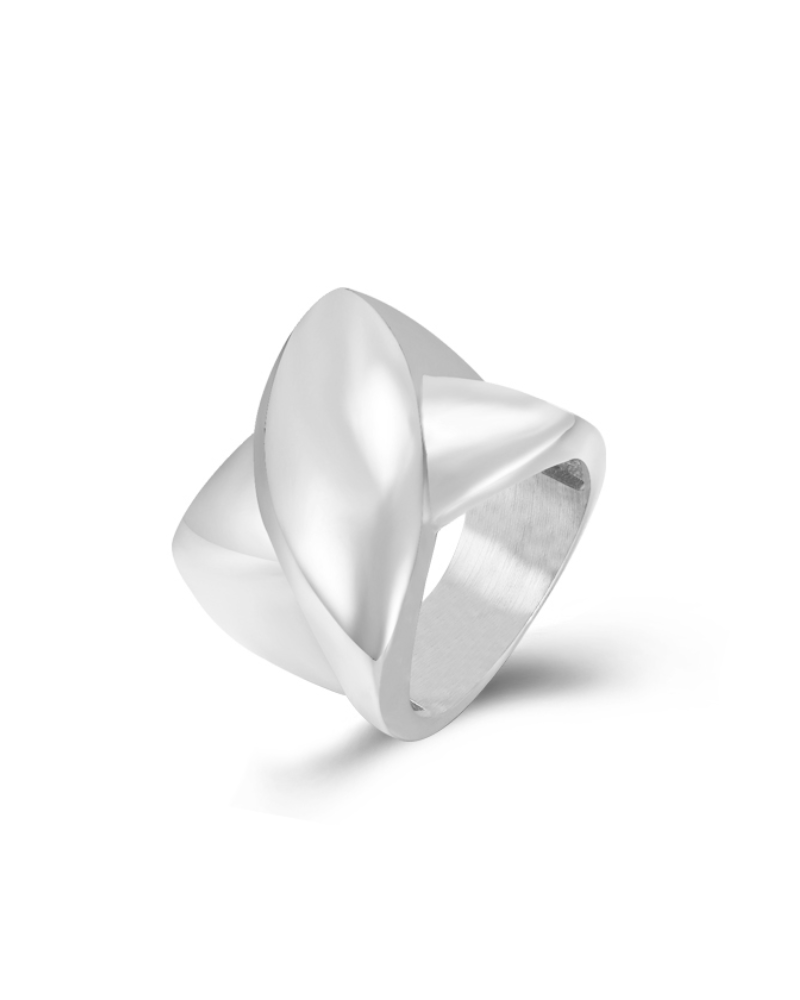 Anillo Maxi Cross Acero Silver