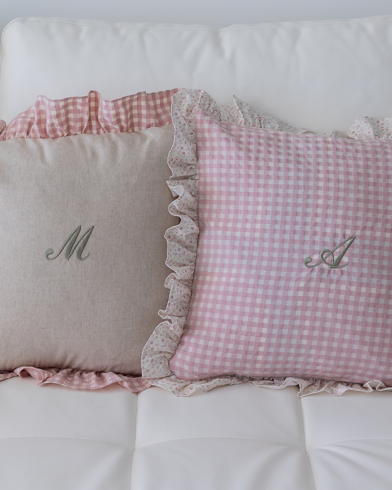 Set of personalised spring pillow covers