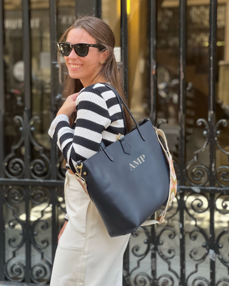 Bolso Shopping bag leather Navy