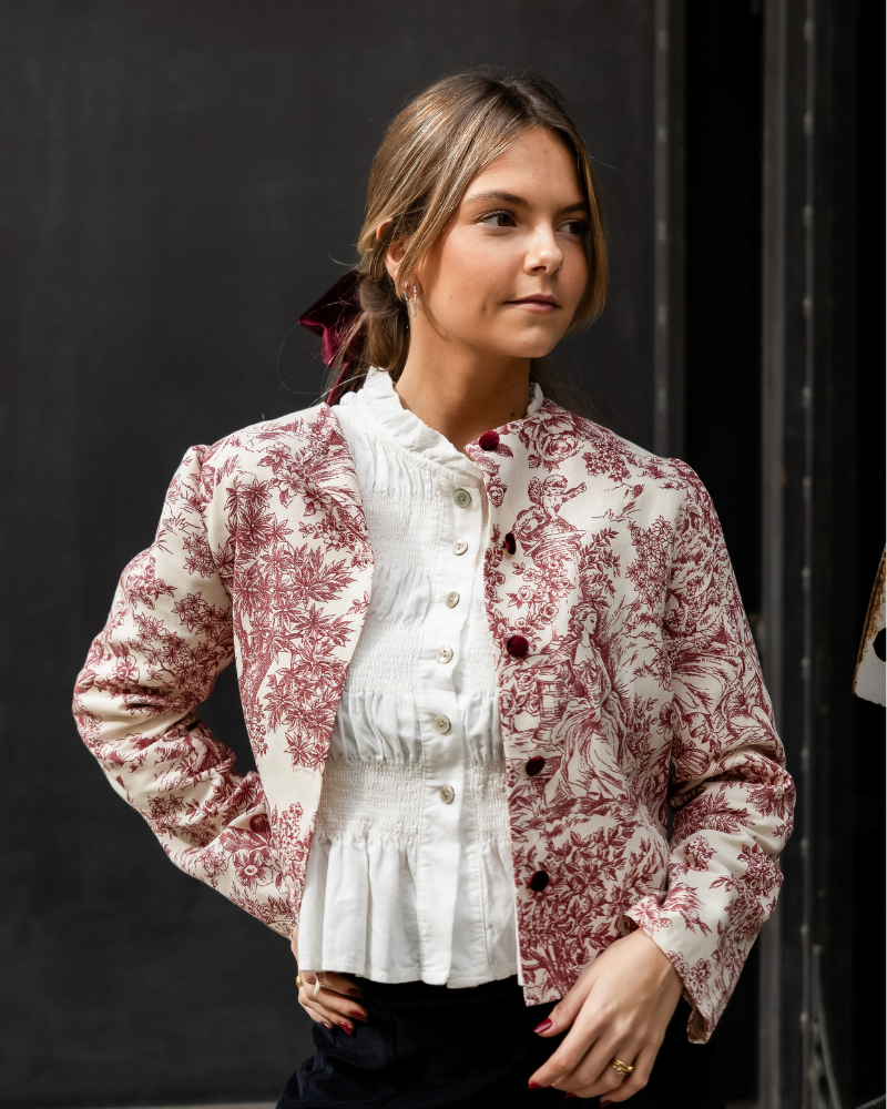 Chaqueta Toile de Jouy Granate