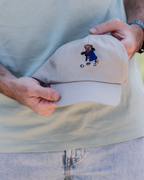 Pack Gorra personalizada adulto y niño dibujo Oso en patinete