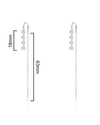 Shine Silver long earrings