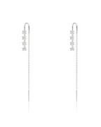 Shine Silver long earrings