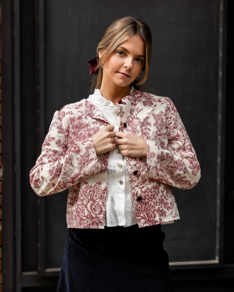 Chaqueta Toile de Jouy Granate