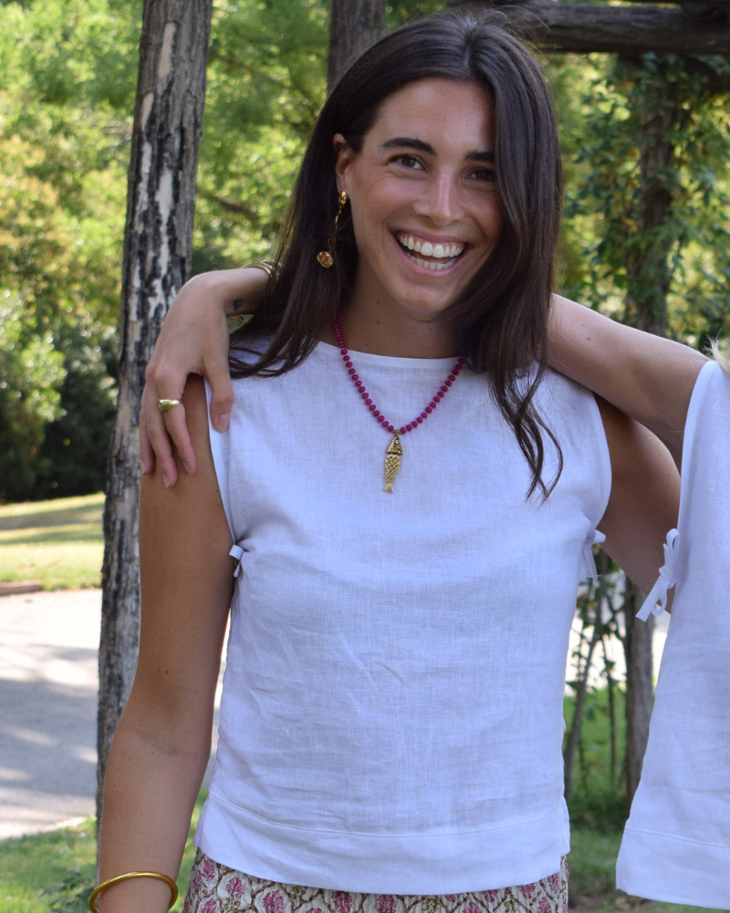 Collar Pez Jade Fucsia