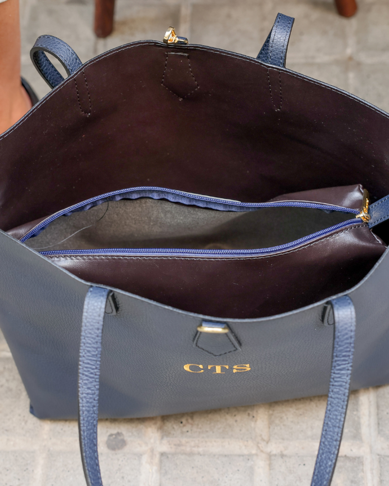 Bolso Shopping bag leather Navy - Main Image