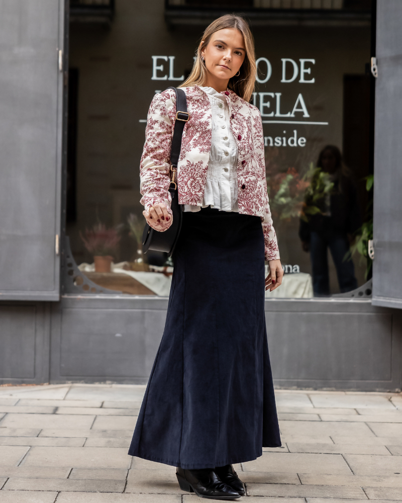 Chaqueta Toile de Jouy Granate