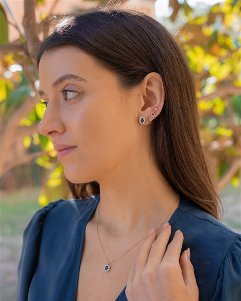 Anillo Rosetón Zafiro Gold