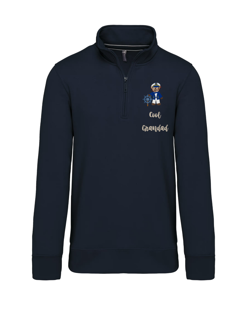SUDADERA ZIP UNISEX PERSONALIZADA OSO MARINERO