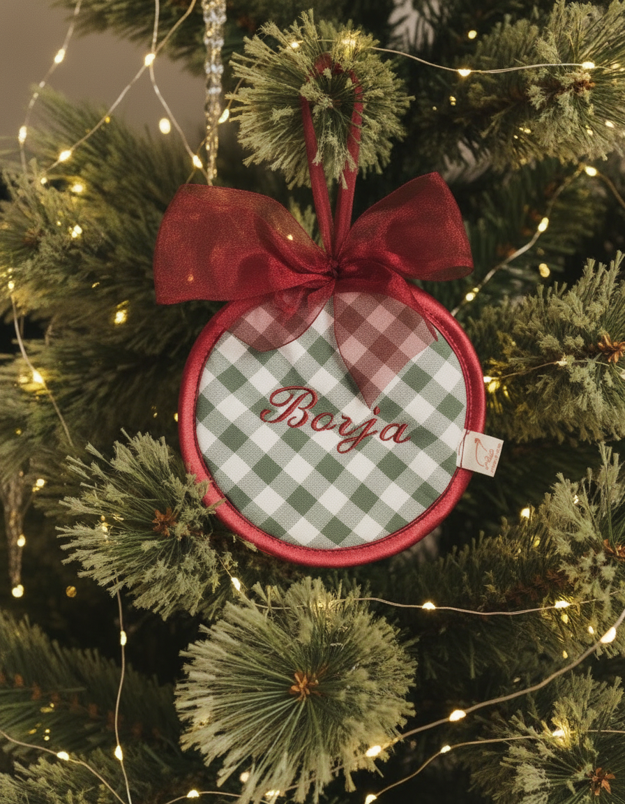 Bola de Navidad vichy verde