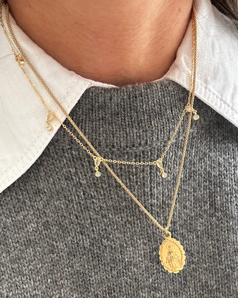 Collar Escapulario Virgen de la Milagrosa Acero
