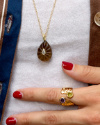 Martina Open Steel Ring with Two Stones