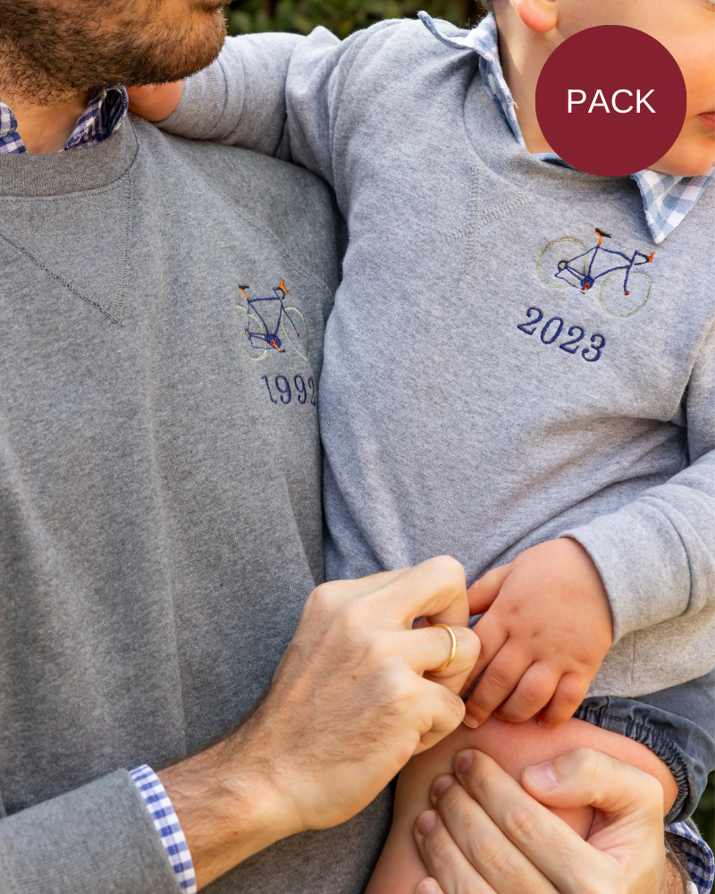 Pack Sudadera personalizada adulto + niño bici