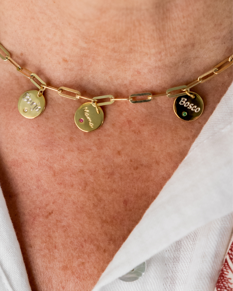 Collar Personalizado Plaquitas circonita