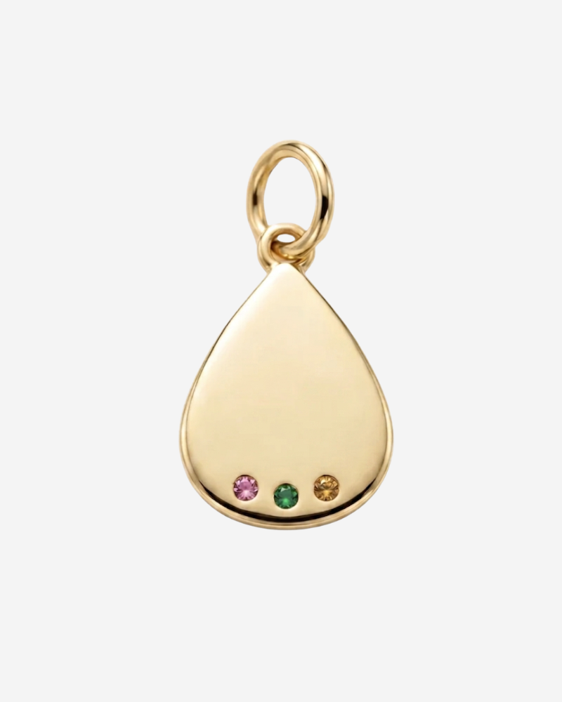 Charm gota personalizable tres circonitas