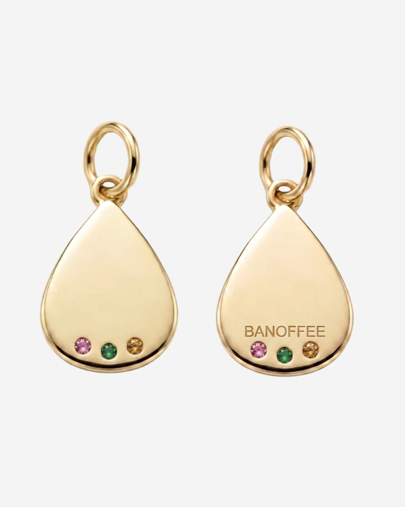 Charm gota personalizable tres circonitas