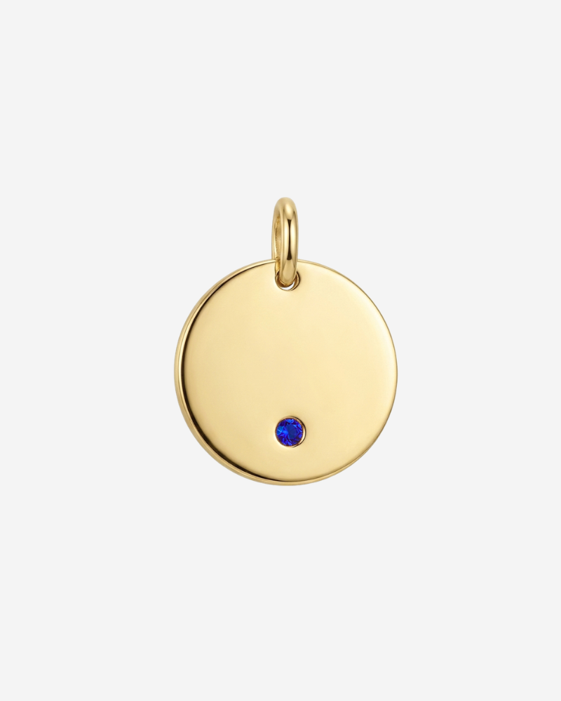 Charm plaquita personalizable circonita azul