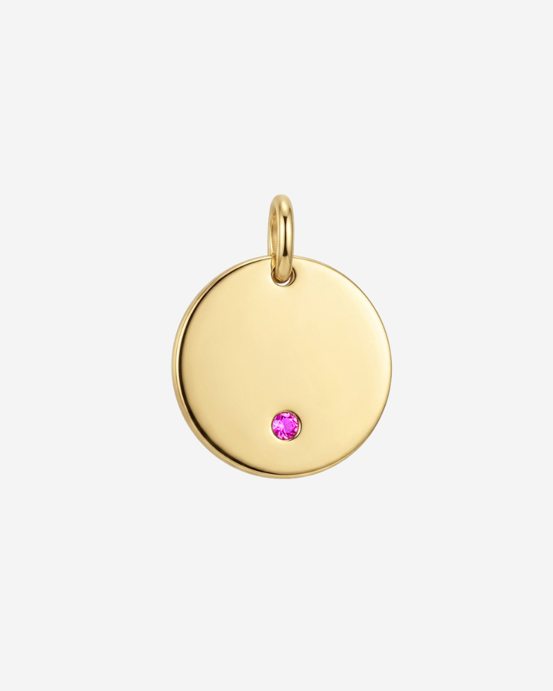 Charm plaquita personalizable circonita fucsia