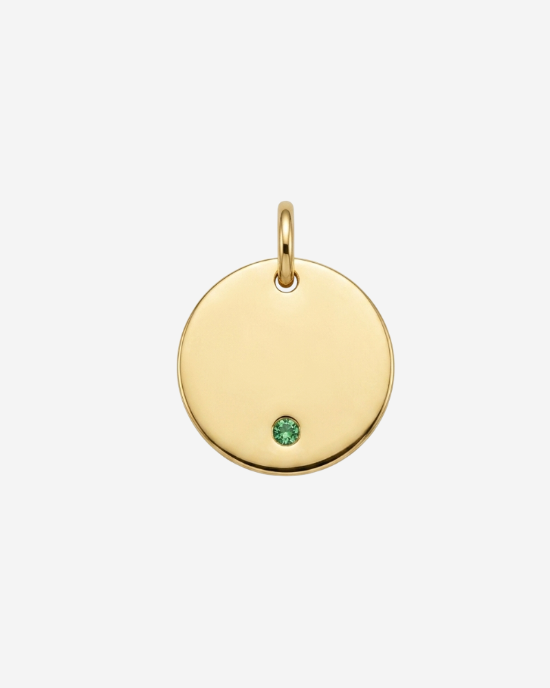Charm plaquita personalizable circonita verde