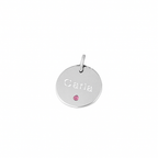 Charm plaquita personalizable circonita fucsia