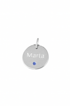 Charm plaquita personalizable circonita azul