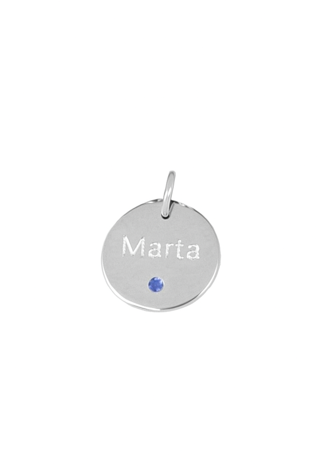 Charm plaquita personalizable circonita azul