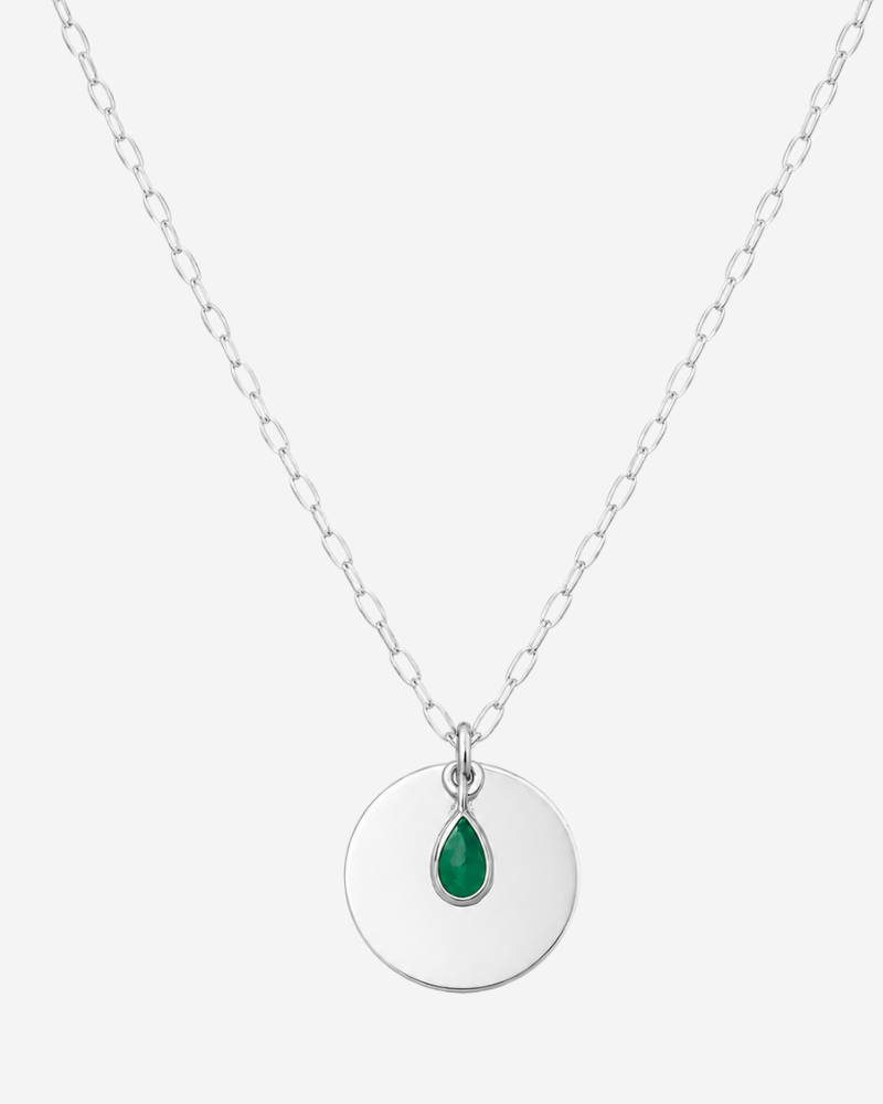 Collar nombres grabados con charm gota Silver
