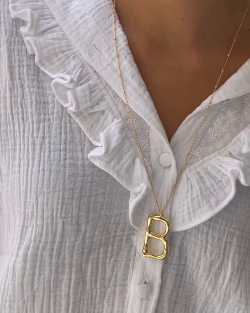 COLLAR BIG INITIAL BRASS GOLD