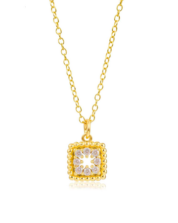 Square zirconia necklace